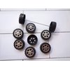 60 Pcs Plastic Roll 2mm Dia Shaft Toys Car Wheel with 30 Pcs Shaft Round Rod Axles for DIY Model Toy RC Car Truck Building Projects