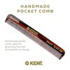 Kent Slim Jim Handmade All Fine Tooth Pocket Comb for Men, Hair Comb Straightener for Everyday Grooming Styling Hair, Mustache and Beard, Use Dry or with Balms, Saw Cut Hand Polished, Made in England