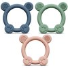 PandaEar 3 Pack Baby Teething Toys Silicone for Babies 0-6 Months, Baby Teething Rings 6 to 12 Months, Silicone Baby Teether BPA Free, Teething Relief Soothing Sore Gums and Easy to Hold
