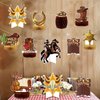 10 Pcs Western Cowboy Honeycomb Centerpieces Wild West Party Decorations Western Centerpieces for Tables 3D Double Sided Stand Cards Rodeo Themed Party Decorations