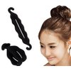AKOAK 2 Pcs Black Color Hook Magic Beauty Hair Hairstyle Foam Sponge Donut Twister Hair Disk Ponytail Bun Maker Tie Upgraded