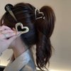 AIUPUOC Heart Hair Clips for Thin Hair for Women Valentine Hair Claw Clips French Hair Barrettes Accessories Holiday Hair Decoration Metal Silver Heart Clips Elegant Gold Claw Clip for Styling 3Pcs