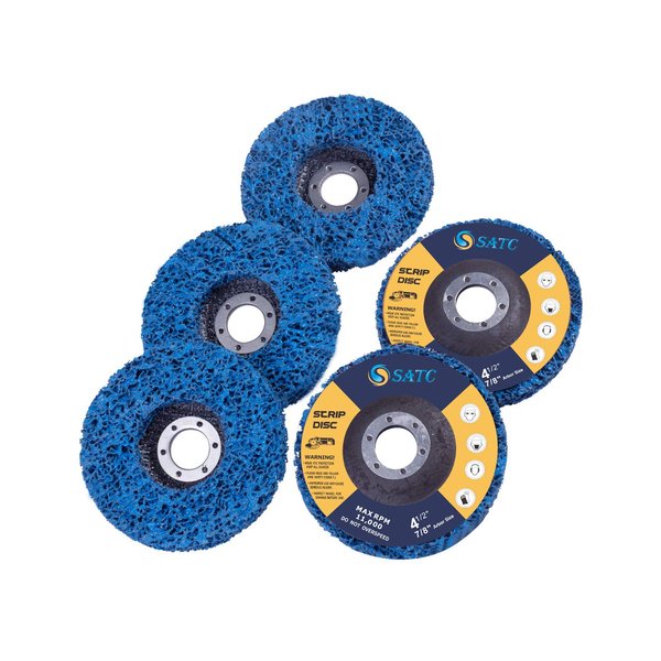 S SATC Strip Discs 5PCS Bule Stripping Wheel 4-1/2" x 7/8" Fit Angle Grinder Clean and Remove Paint Rust and Oxidation
