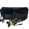 MSQ Makeup Brush Bag with Belt Multi Pocket Foldable Apron Pack Cosmetic Brush Pouch Holder Organizer with Adjustable Artist Belt Strap Best for Artist/Fashion Stylist(without brush)