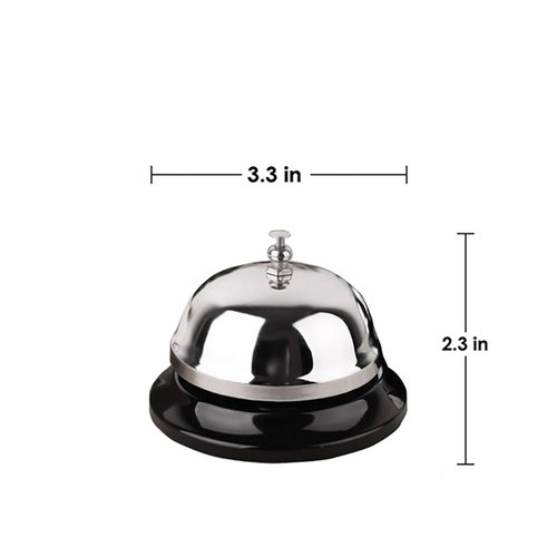 HeeYaa Call Bell 3.35 Inch Diameter with Metal Anti-Rust Construction, Ringing, Durable, Desk Bell Service Bell for Hotels, Schools, Restaurants, Reception Areas, Hospitals, Warehouses(Silver)