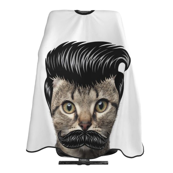 Mustache Moustache Pompadour Cool Cat Hairdresser Hair Stylist Haircut Cover Salon Barbering Cape Shop Accessories Styling Professional Cloth Cutting Kit