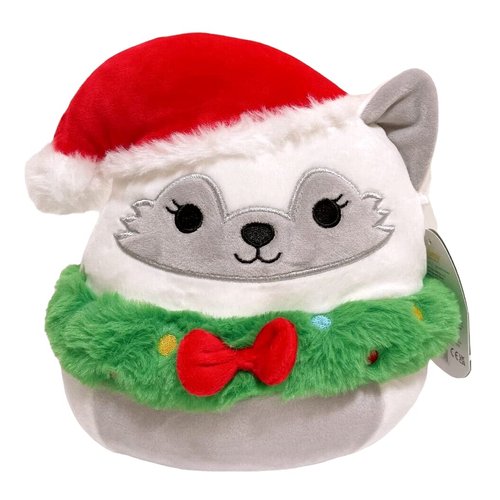 Squishmallows Kellytoy Christmas Wreath Squad 8" Plush Doll Toy (8" Gracelynn The White Fox)