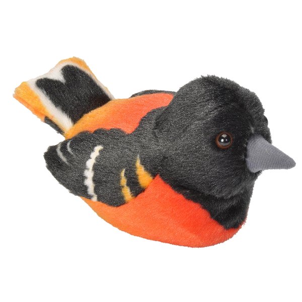 Wild Republic Audubon Birds Baltimore Oriole Plush with Authentic Bird Sound, Stuffed Animal, Bird Toys for Kids and Birders