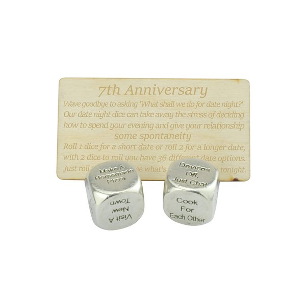 7 Year Anniversary Metal Date Night Dice - Create a Unique 7th Anniversary Date Night