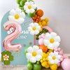 Daisy Balloons Two Groovy Birthday Decorations, 40 Inch Rose Gold Number 2 Balloons, Daisy Balloon for 2 Groovy Birthday Party Decorationsl, Daisy Birthday Party Decorations