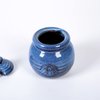 Cutiset Ceramic Honey Pot with Lid and Dipper, 20oz rustic Honey Jar (Blue)