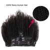 Saga Queen Brazilian Afro Kinky Curly Clip In Hair Extensions 9pcs 20clips 120g/pck Brazilian Virgin Human Hair Clip Ins (1 bundle 18inch, natural black)