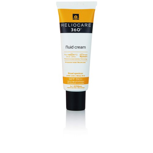 Heliocare 360° Fluid Cream SPF50+ 50ml / Sun Cream for Face/Daily UVA, UVB Visible Light and Infrared-A Anti-Ageing Sunscreen Protection/Dry and Normal Skin Types/Hydrating