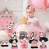 Holy Cow I'm One Birthday Decorations Girls, Cow First Birthday Honeycomb Centerpiece Party Supplies, Baby 1st Birthday Cow Themed Table Toppers Sign Decor