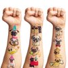 86 PCS Pug Temporary Tattoos Themed Birthday Party Decorations Supplies Favors Decor Cute Dog Puppy Stickers Gifts for Kids Girls Boys School Prizes Rewards