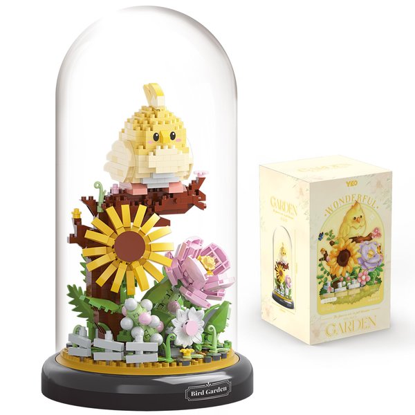 QARULUS Parrot Flower Bouquet Building Set Plants Friend Set Adults Bonsai Tree Animal Building Blocks Set Party Favors for Kids Valentine's Birthday Gift for Girlfriend Boys Girls Age 6-12+(Parrot)