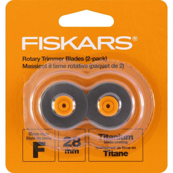 Fiskars Rotary Trimmer Titanium Blades 2/Pkg-28mm Straight