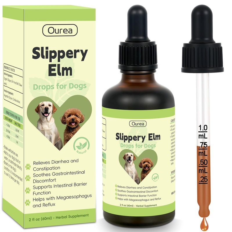 Slippery Elm for Dogs, Organic Herbal Digestive Support Drops for Dog ...