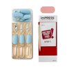 KISS imPRESS Couture Collection Press-On Manicure, Elegant, with Jewelled Accents, Includes 30 Fake Nails, Prep Pad, Mini File, and Cuticle Stick