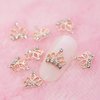 SILPECWEE 30pcs Crown Nail Charms Hollow Alloy Nail Jewels Nail Rhinestone Crystal Nail Diamond Charms for Nails 3d Nail Art Charms Nail Decoration for Nail Art Accessories