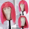 Bob Wig Human Hair, Hot Pink Human Hair Lace Front Wigs 14 Inch 13x4 HD Lace Front Wigs Human Hair Pre Plucked Glueless Lace Frontal Bob Wigs Brazilian Virgin Human Hair Wig for Women 180% Density