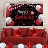 Red and Black Party Decorations for Women Men Boys Girls, Black and Red Birthday Decorations with Happy Birthday Banner Backdrop Tablecloth Red Star Balloons Black Fringe Curtains Party Supplies