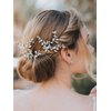 Heread Pearl Bride Wedding Hair Pins Silver Crystal Bridal Hair Pieces Rhinestones Hair Accessories for Women and Girls