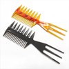 Hair Pick Comb 3 In 1 Fish Tail Bone Shape Professional Hair Comb Perfect for Creating Lines,Crew Cut,Slicked-Back,Undercut,Mohawk,Faux Hawk,Bowl Cut,Rat Tail Comb Over,Quiff,Mop-Top,Spiky Hair(Black)