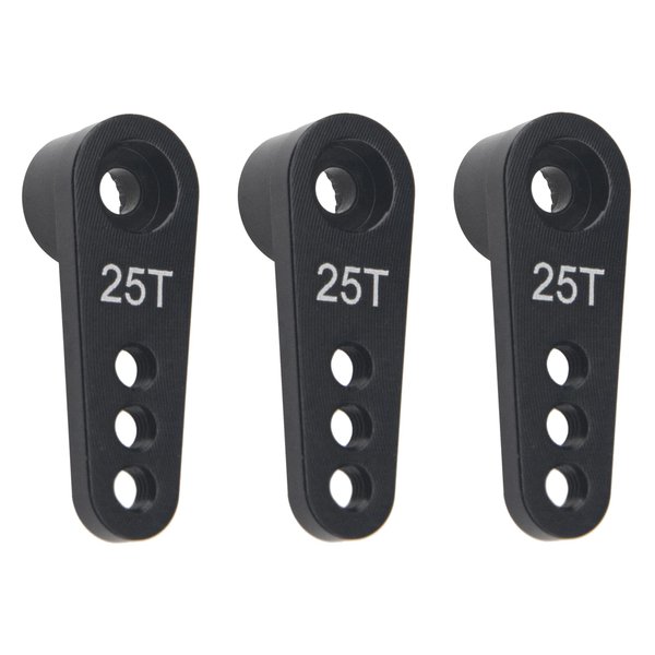 3Pcs ShareGoo Metal 25T Servo Horn 25 Teeth Steering Arm Compatible with Futaba Savox Power HD HSP Servos Motor Compatible with Wltoys Himoto Redcat Traxxas Axial 1/8 1/10 RC Car Truck (Black)