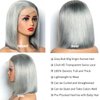 Grey Bob Wig Human Hair Lace Front Wigs 13x4 HD Lace Front Wigs Human Hair Pre Plucked Glueless Lace Bob Wigs 8 Inch 180% Density Short Bob Wig Middle Part Brazilian Virgin Human Hair Wigs for Women
