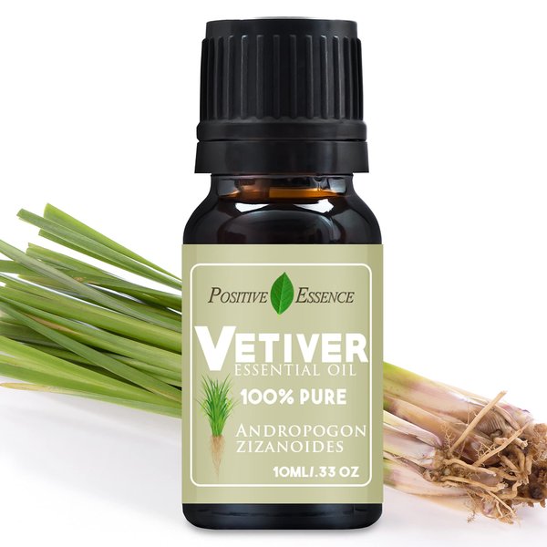Vetiver Essential Oil, 100% Pure Vetiver Oil for Diffuser, Organic Essential Oil for Relaxation, Farm-Fresh from Thailand, 10ml .33 fl oz, Chrysopogon Zizanioides