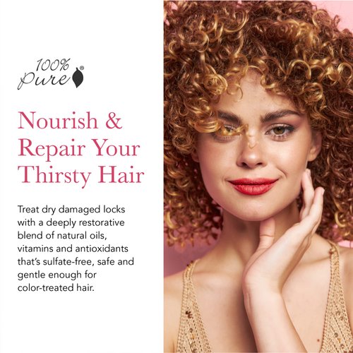 100% PURE Glossy Locks Repair Conditioner Cream Moisture Restore & Nourishing Deep Conditioning Treatment for Dry Damaged Hair Super Nutrient Hydration Boost for Women & Men - 16 Fl Oz