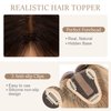 Rich Choices Hair Toppers for Women Real Human Hair Remy Human Hair Topper for Women 12inch #JL613 Brown to Bleach Blonde Hair Toppers for Thinning Hair Clip in Hair Topper Silk Base More Realistic