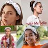 Melbelia Pearl Knotted Headbands - 2Pcs Beaded Headbands for Women and Girls, Non-Slip Wide Top Knot Design with Colorful Faux Pearls - Fashionable Hair Accessories for Women(White and Pink)