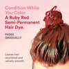 INH Semi Permanent Hair Color Ruby Red, Color Depositing Conditioner, Temporary Tint Conditioning Hair Mask, Safe, Red Hair Dye - 6oz