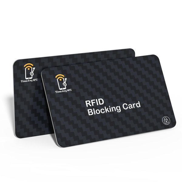 Timeskey NFC 2 RFID Blocking Cards, Contactless NFC Bank Debit Credit Card Protector Blocker, Anti Theft Blocking Wallet Protector,The Original Security Card for Men or Wome