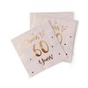 Cheers to 60 Years Cocktail Napkins | Happy 60th Birthday Decorations for Men and Women and Wedding Anniversary Party Decorations | 50-Pack 3-Ply Napkins | 5 x 5 inch folded (Pink)
