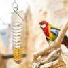 Bac-kitchen Stainless Steel Bird Food Holder, Parrot Foraging Toy, Hanging Basket, 9.84 in L, 7.87 in W, 82g Weight, Activity Clasp, Fits 12oz Bottle
