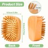 JiedHiur Wooden and Bamboo Hair Brush, Natural Material Air Cushion Brush Detangling Brush for Women, Men and Kids, Massager Hair Brush for Hair Growth