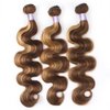 Allove Ombre Highlight Brazilian Hair Bundles Body Wave Human Hair Bundles, 3 Bundles 10a 100% Virgin Human Hair Extensions Bundles Piano Color 4/27 (22 24 26inch)