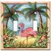 Art Plates - 2 Gang Toggle Metal Light Switch Plate Cover - Two Gang Toggle Decorative Wall Plate - Pink Flamingo Print - (Made in USA)