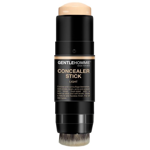 Gentlehomme Men's Concealer Stick with Brush for Dark Circles Eraser, 4 Shades, Light