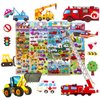 imnext2u 3D Puffy Stickers for Kids Reusable Car Sticker for Toddler, Boys, Girls Includes Truck Construction Tractor - 4 Sheets (Vehicle)