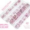 qiipii 24 Styles Pink Rhinestones Nail Crystals Multi Shapes Flatback Light Pink Gems Round Beads K9 Glass Stones Diamonds Jewels Nail Art Supplies Nail Charms for Nails Faces Eyes Makeup Crafts DIY