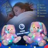 Glow Guards 10'' Light up Rainbow Bunny Stuffed Animal,Soft Glowing Rabbit Plush Toy with Lop Eared Night Light,Birthday Christmas for Kids,Girls,Boys
