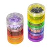 GMS 7 Day Stackable Pill Organizer for Medications, Vitamins, and Supplements | Includes 2 Lids and 7 Day Adhesive Labels | Small (Rainbow) 6 3/4 Inches in Height, 1 5/8 Inches in Diameter