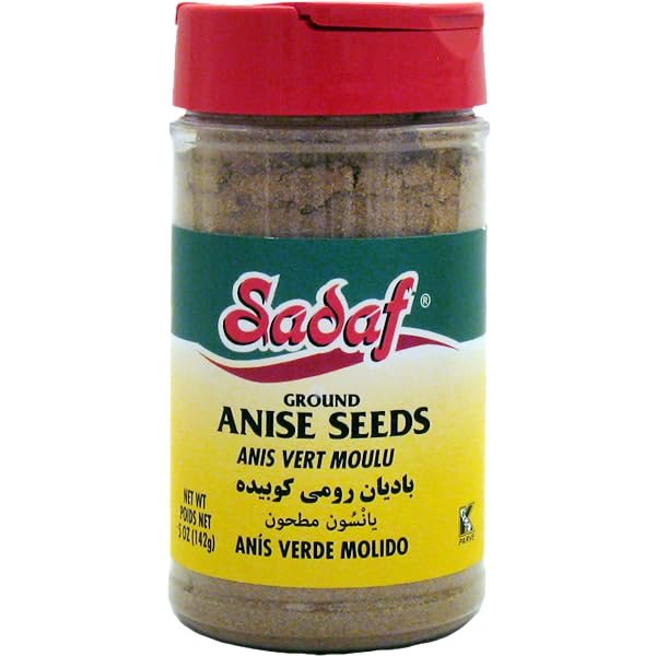 Sadaf Anise Seeds Ground - Anise Powder for Cooking and Food Flavoring - Mediterranean Cuisine - 5 Oz Bottle with Shaker Top