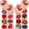 8 Sheets (84PCS) Lip Valentines Day Temporary Tattoos Stickers Theme Hot Pink Birthday Party Decorations Supplies Favors For Kids Girls Women Gifts Prizes Rewards