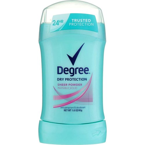 Degree Women Anti-Perspirant and Deodorant Invisible Solid, Sheer Powder 1.6 oz (Pack of 5)