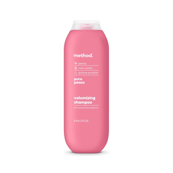 Method Volumizing Shampoo, Pure Peace with Rose, Peony, and Pink Sea Salt Scent Notes, Paraben and Sulfate Free, 14 oz (Pack of 1)